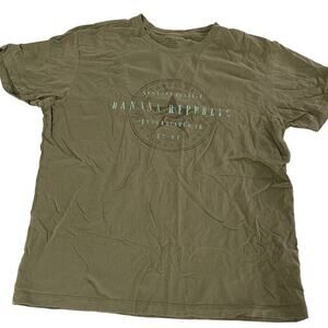 Banana Republic Shirt Mens Small Green Crew Neck Graphic Tee Cotton